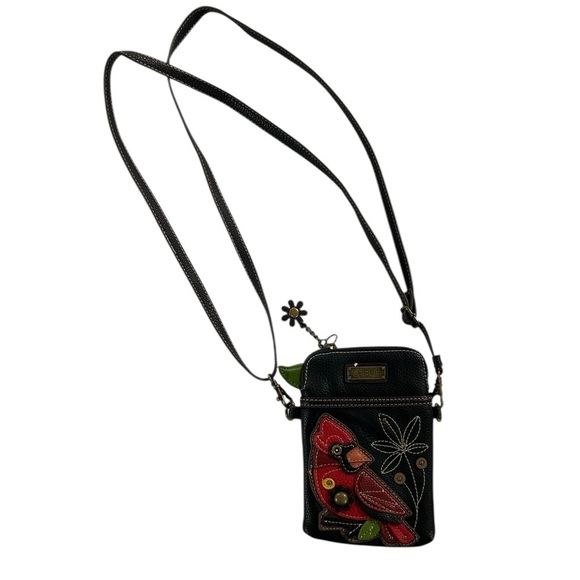 Chala Cardinal Cellphone Crossbody Handbag - Convertible Strap 5" x 7.5" x 1 - Picture 2 of 5